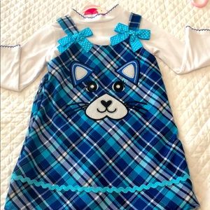 Kitty blue dress with long sleeve top